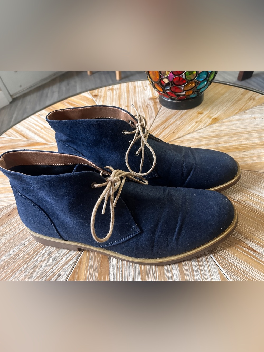 H&M Men’s Navy Chukka Desert Boots Size EU 45 Lace-Up